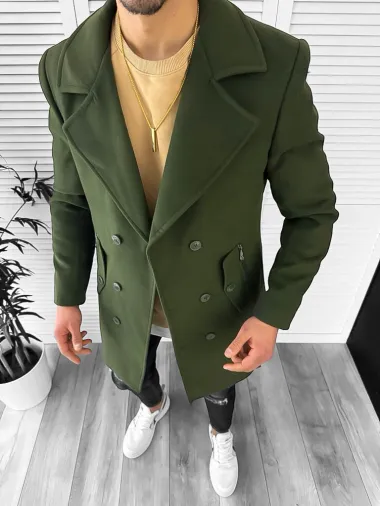 Palton barbati kaki 13010 P18-1.2